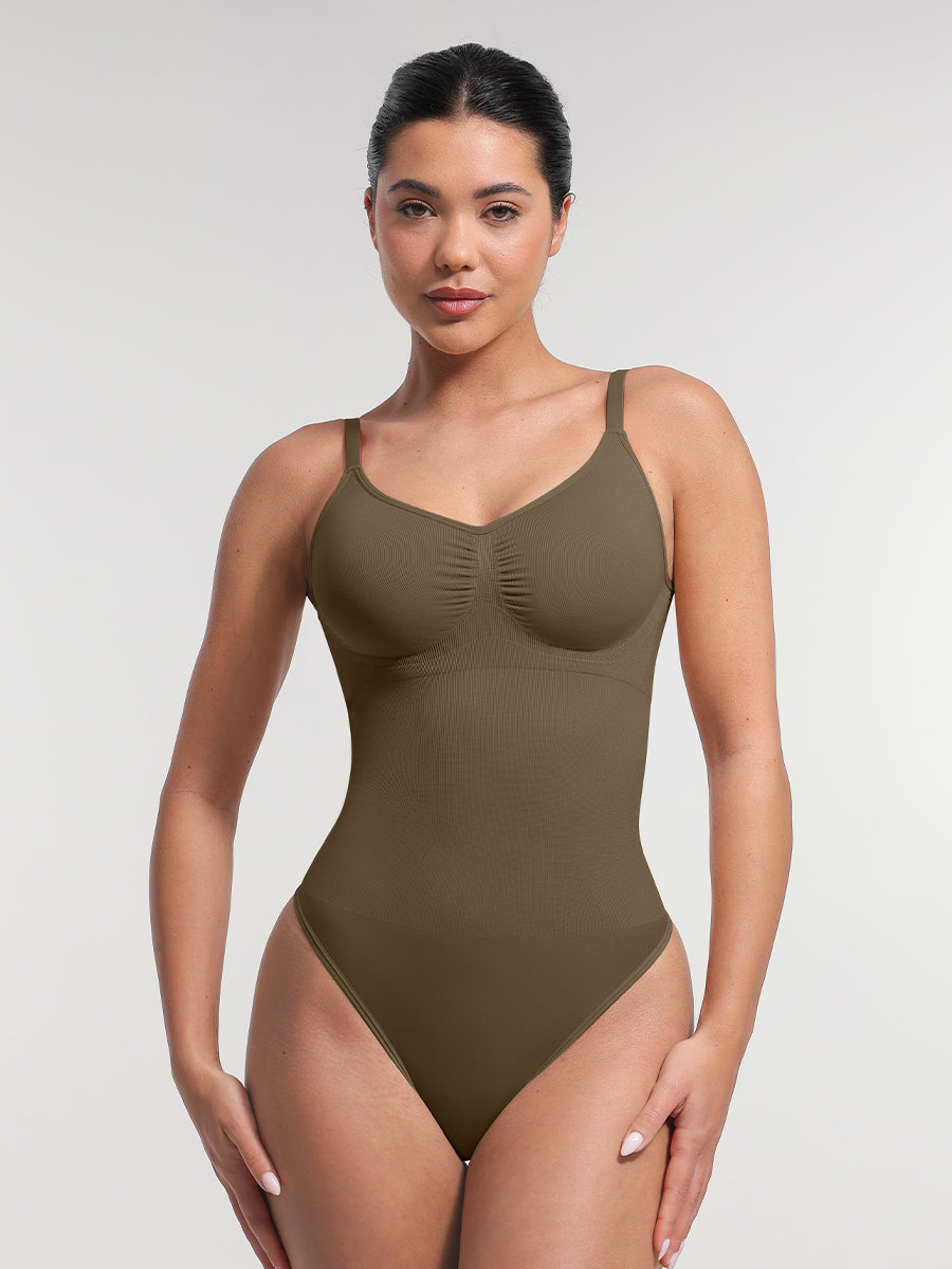 Nahtloser, figurformender Shapewear-Body mit Tanga-Schnitt