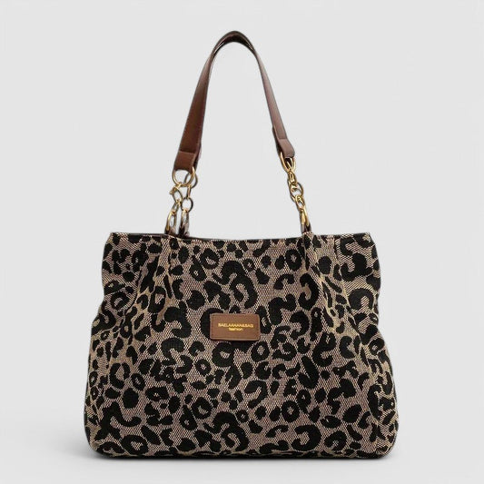 Leopard-Canvas-Tragetasche von Claire