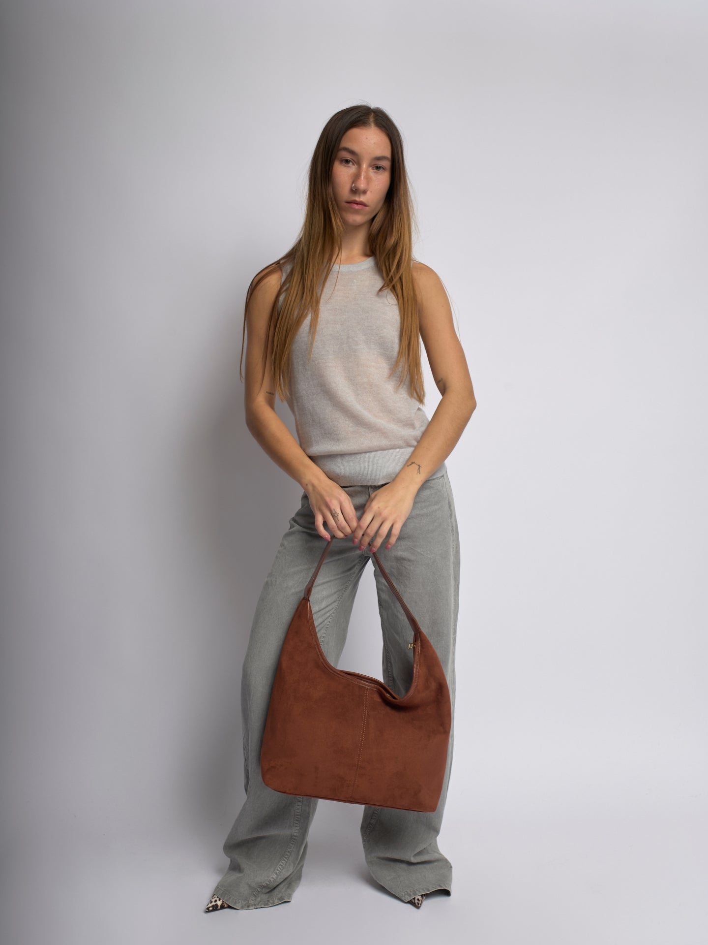 Wildleder-Tasche Daily Leather Tote