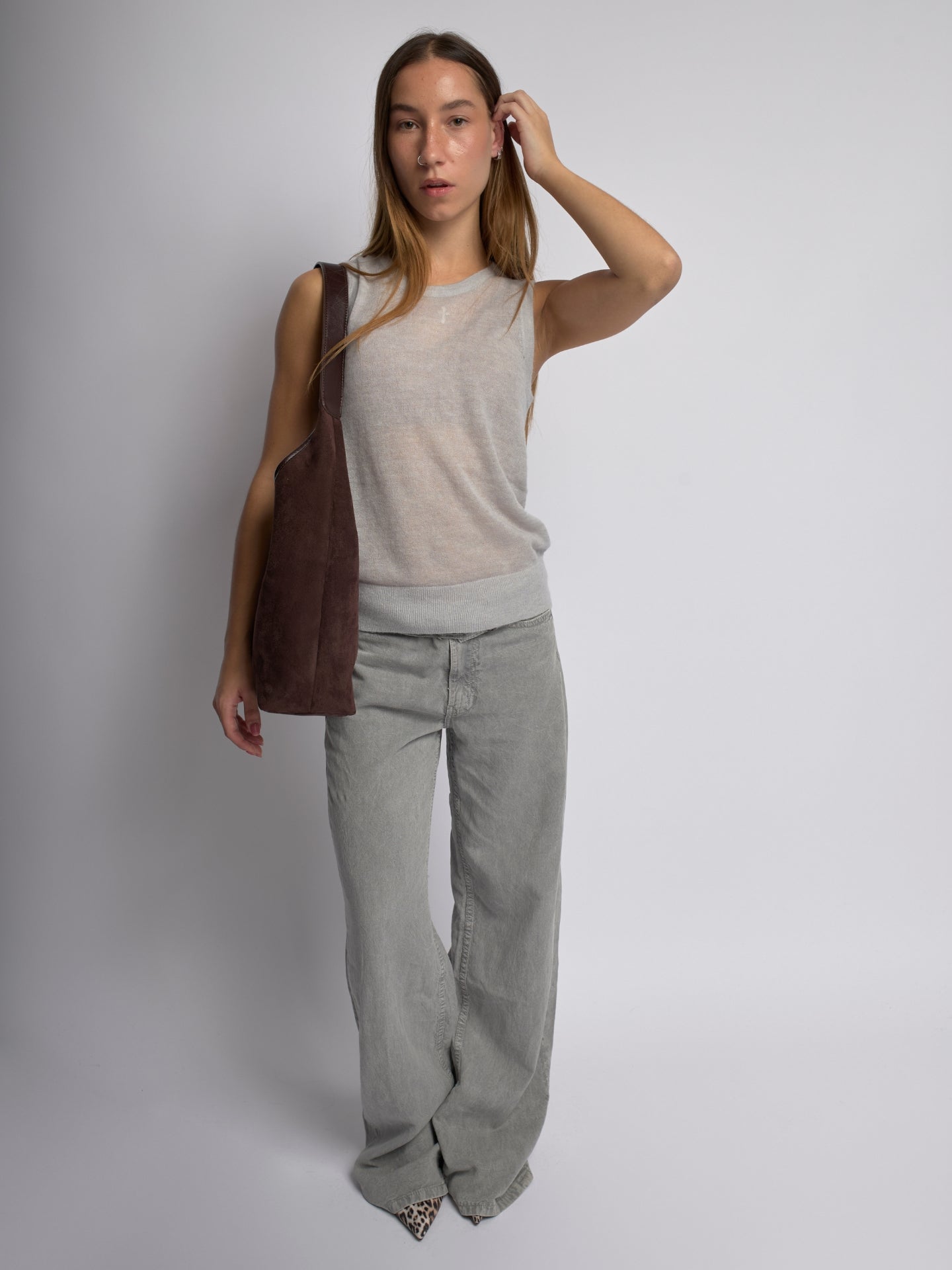Wildleder-Tasche Daily Leather Tote