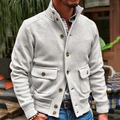Demure™ Jack Heren Stand Collar Effen Kleur Top