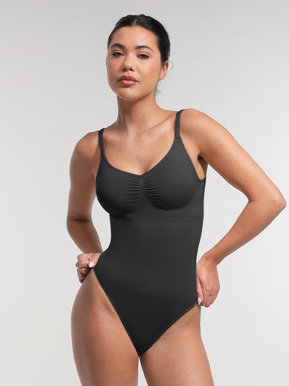 Nahtloser, figurformender Shapewear-Body mit Tanga-Schnitt