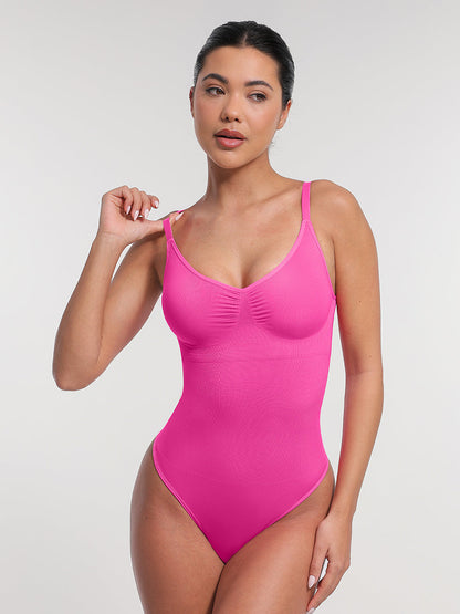 Nahtloser, figurformender Shapewear-Body mit Tanga-Schnitt