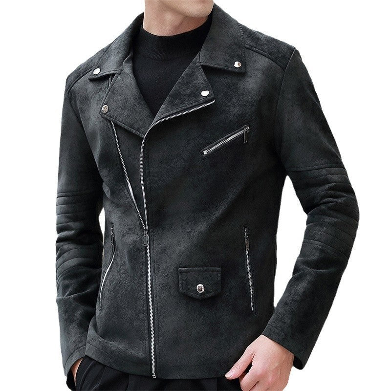 Demure™ Velvet Lederjacke mit gepolstertem Futter und Reverskragen