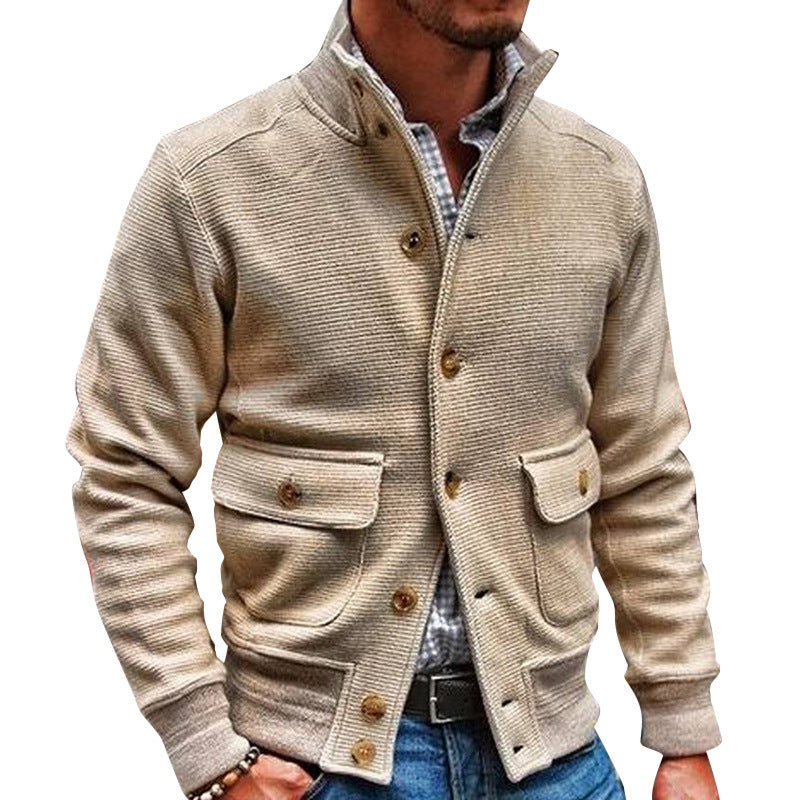 Demure™ Jack Heren Stand Collar Effen Kleur Top