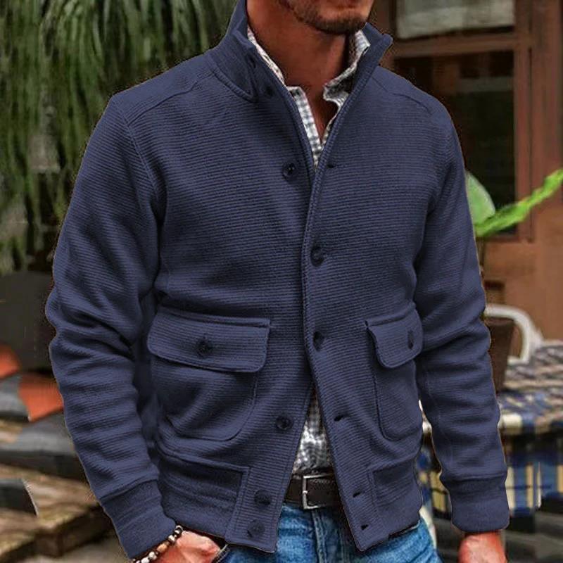 Demure™ Jack Heren Stand Collar Effen Kleur Top